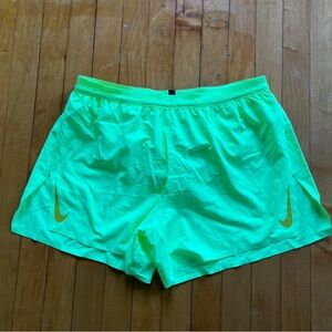 Nike AeroSwift Dri-FIT ADV Running Racing Shorts Lime Mens Size L